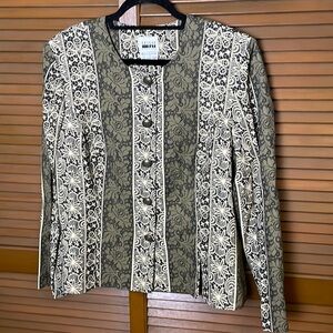 Vintage USA Leslie Fay Floral Print Blazer Large Women’s